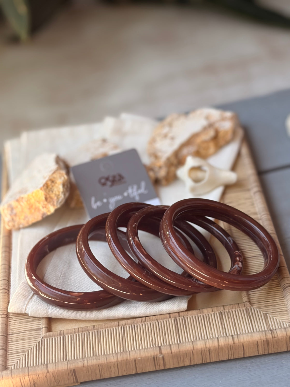Set de aros o pulseras en resina