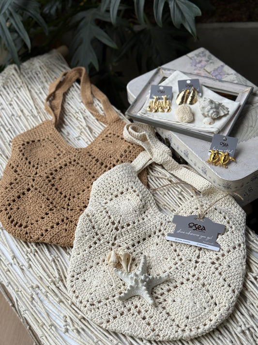 Bolso chochet rombos