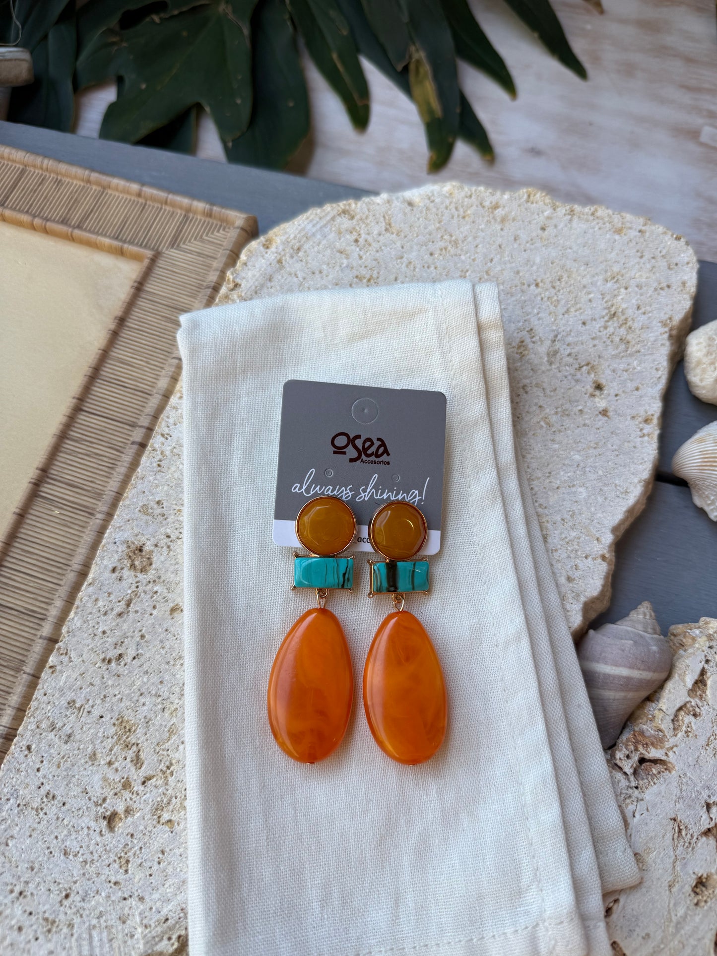 Arete resina naranja