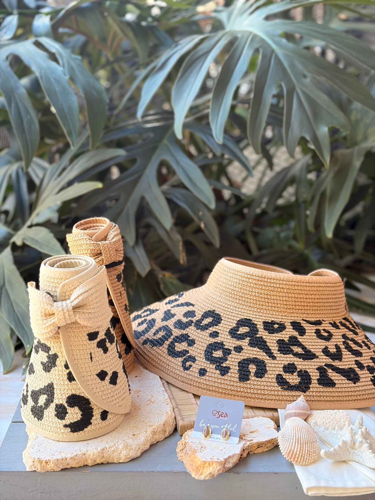 Visera enrollable playa animal print
