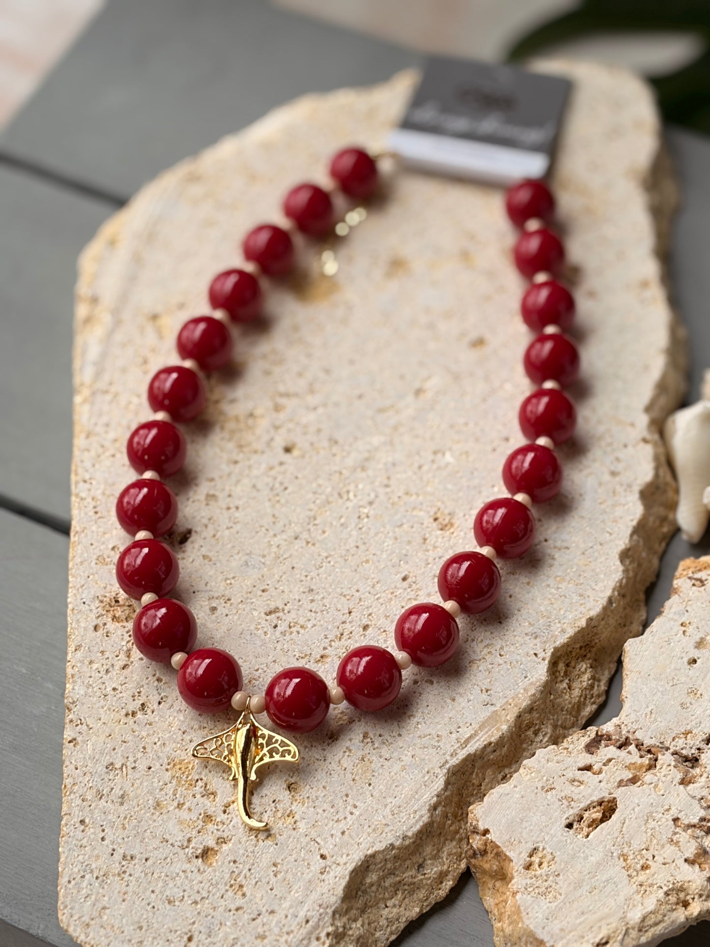 Collar bolas vinotinto dije mantarraya