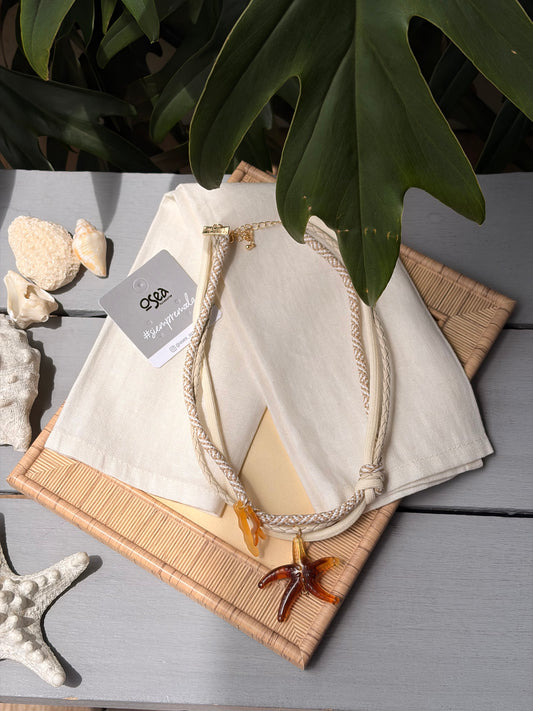 Collar cordón dije estrella de mar