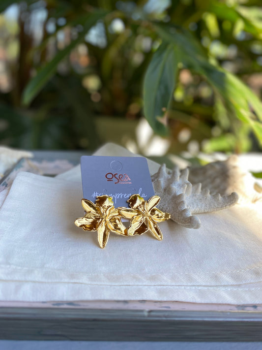 Topos de orquídea baño en oro 24k