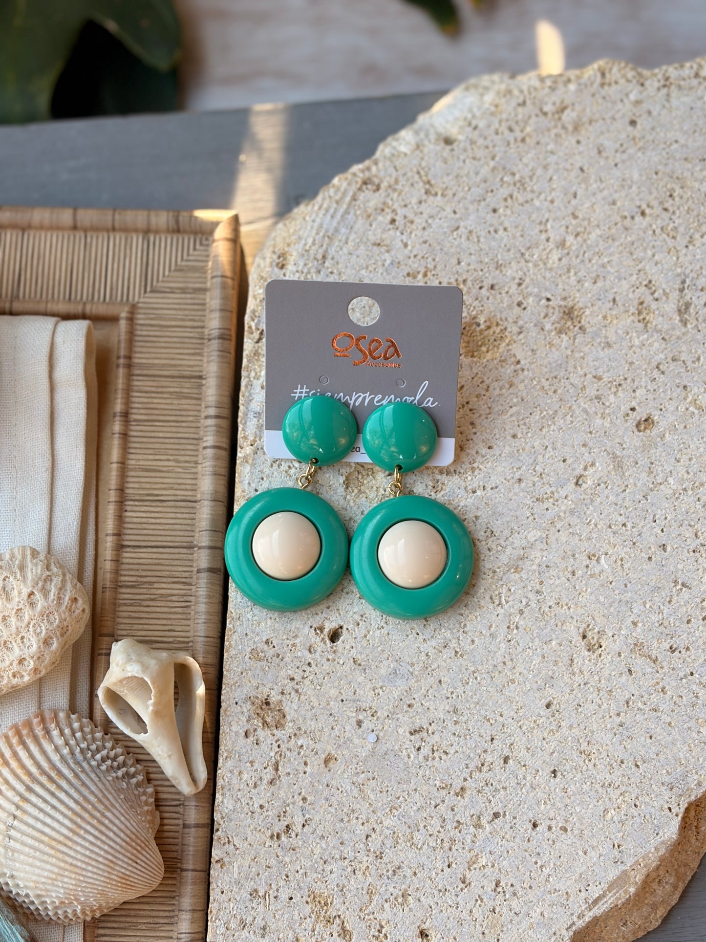 Aretes verde jade en fantasía