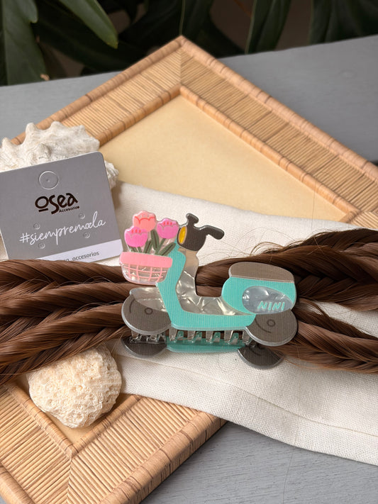 Caimá hair clip de moto vespa tipo nácar