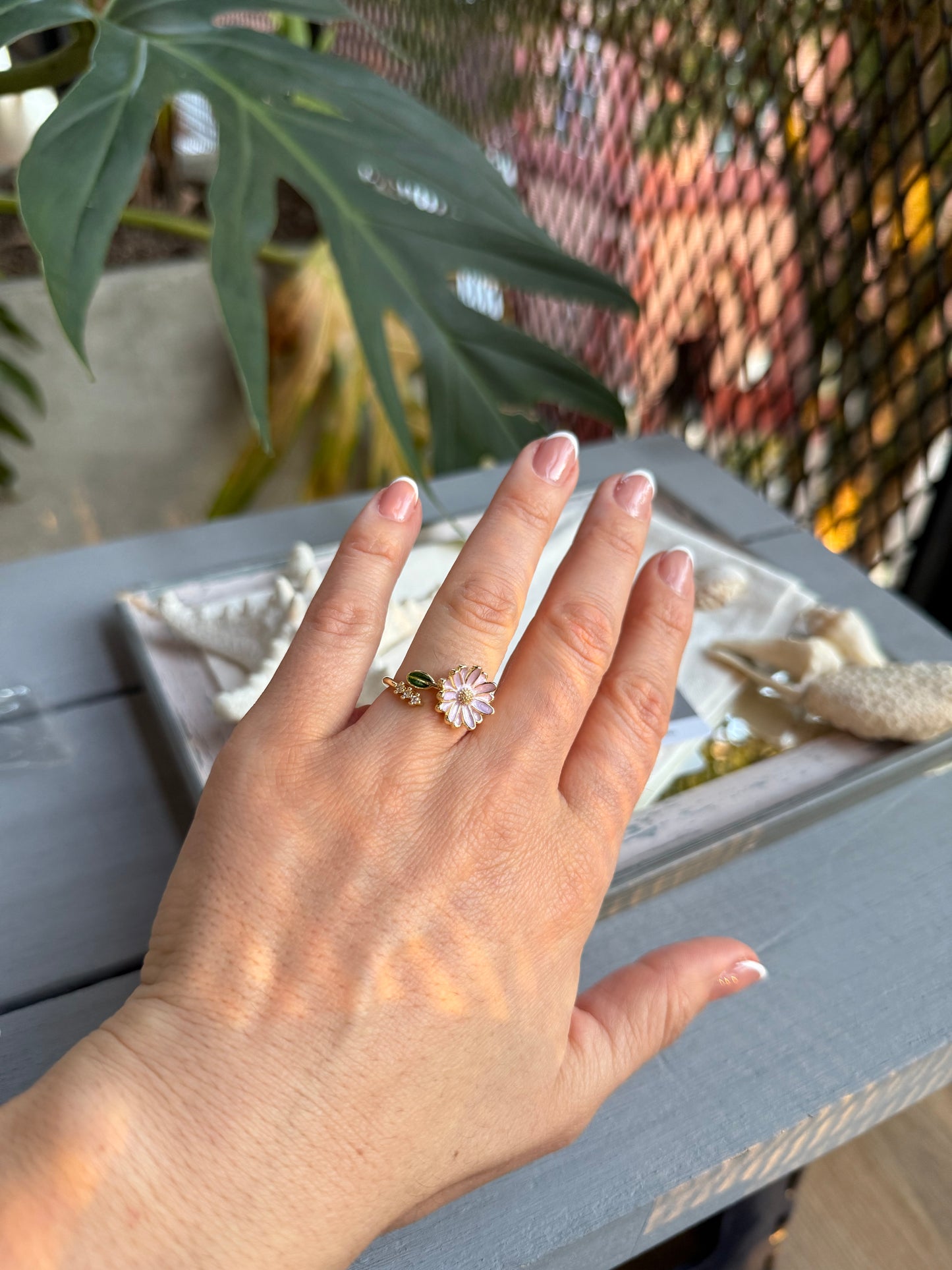 Anillo flor ajustable