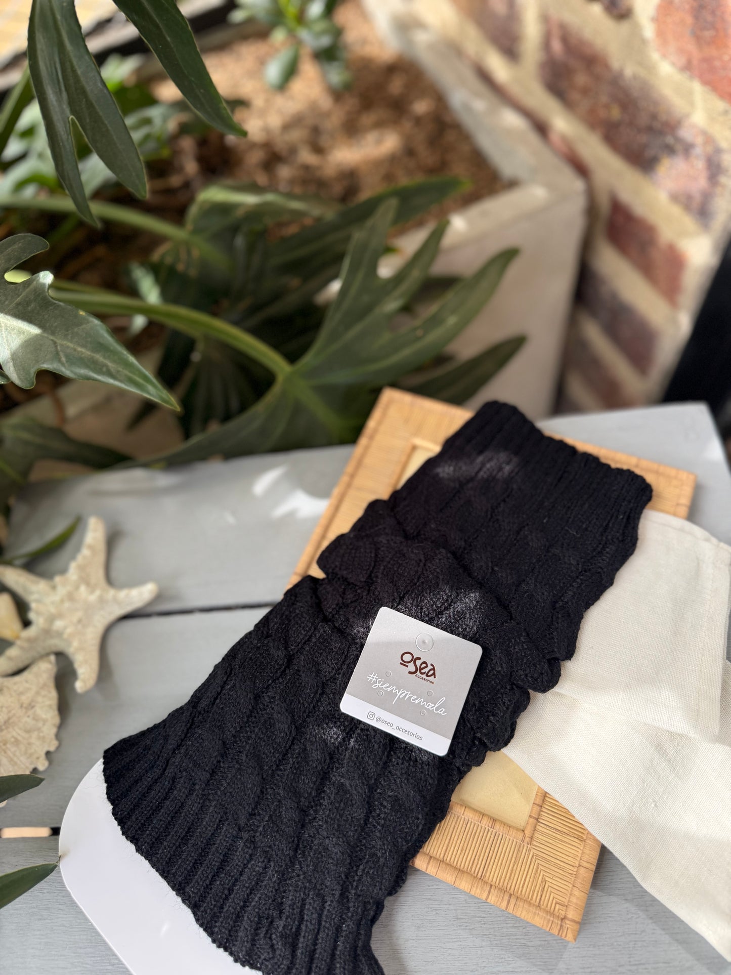 Medias calentadoras tejido trenzado