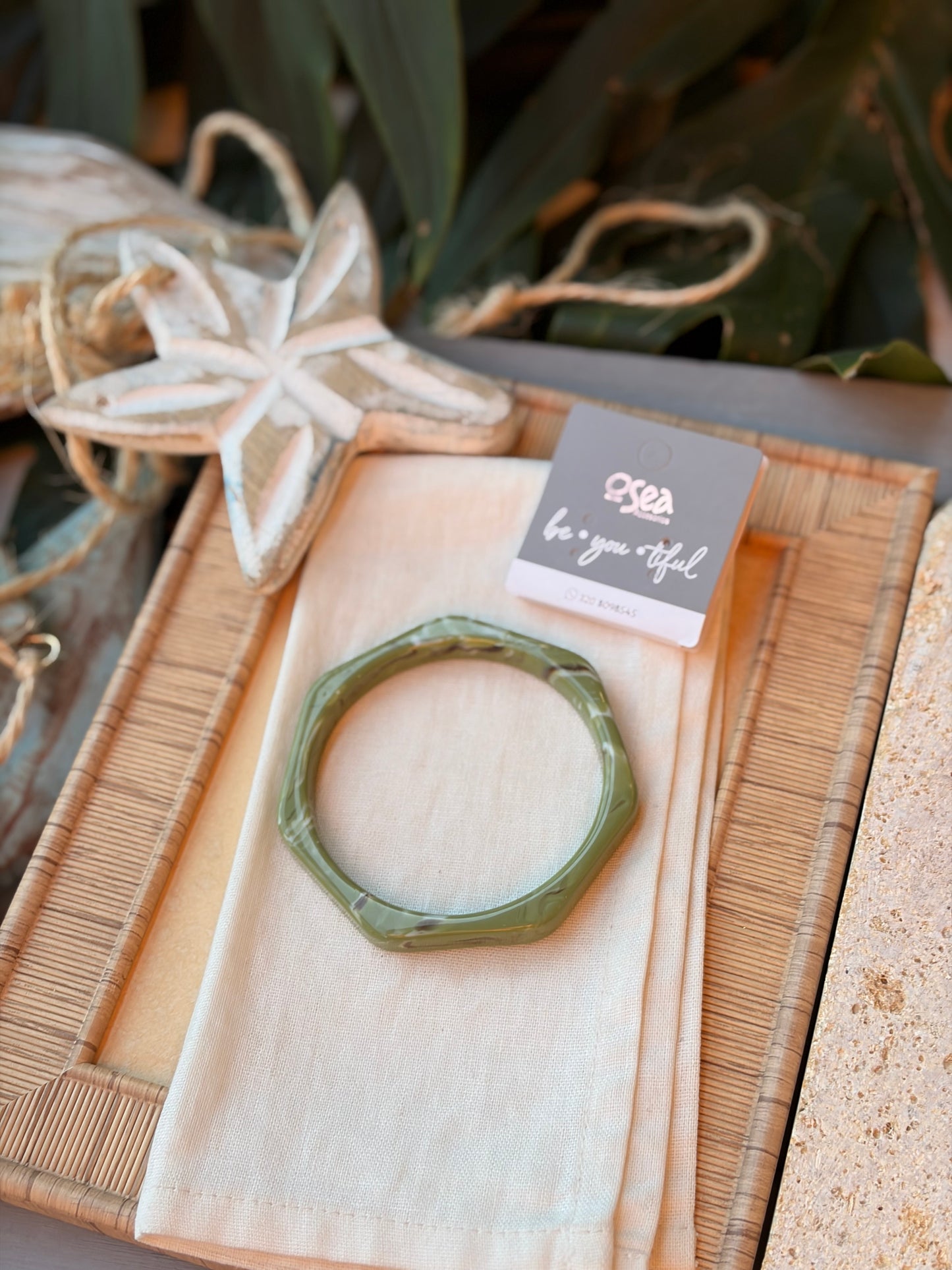 Pulsera resina geométrica 7 lados