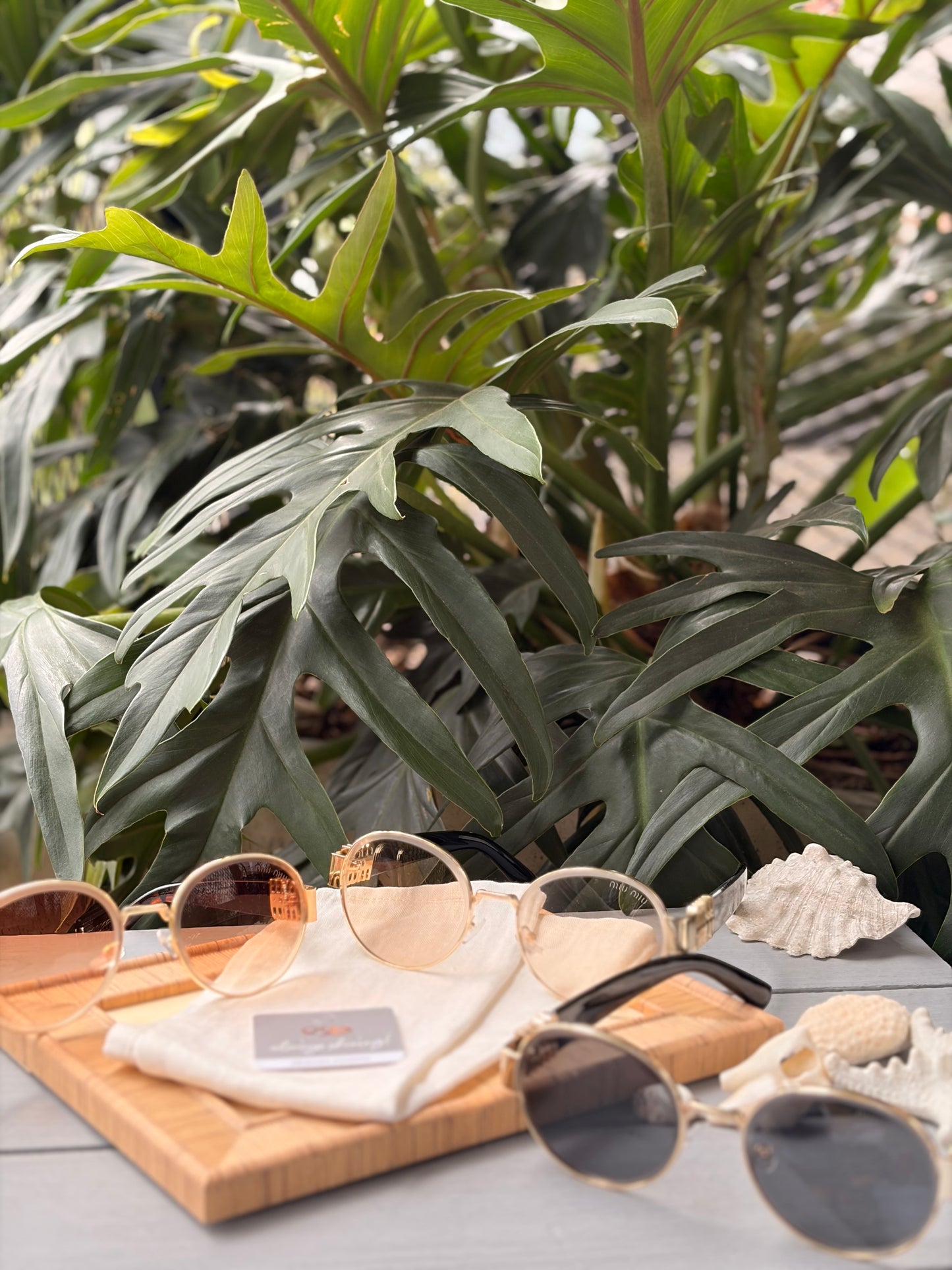 Gafas de sol aplique dorado miu