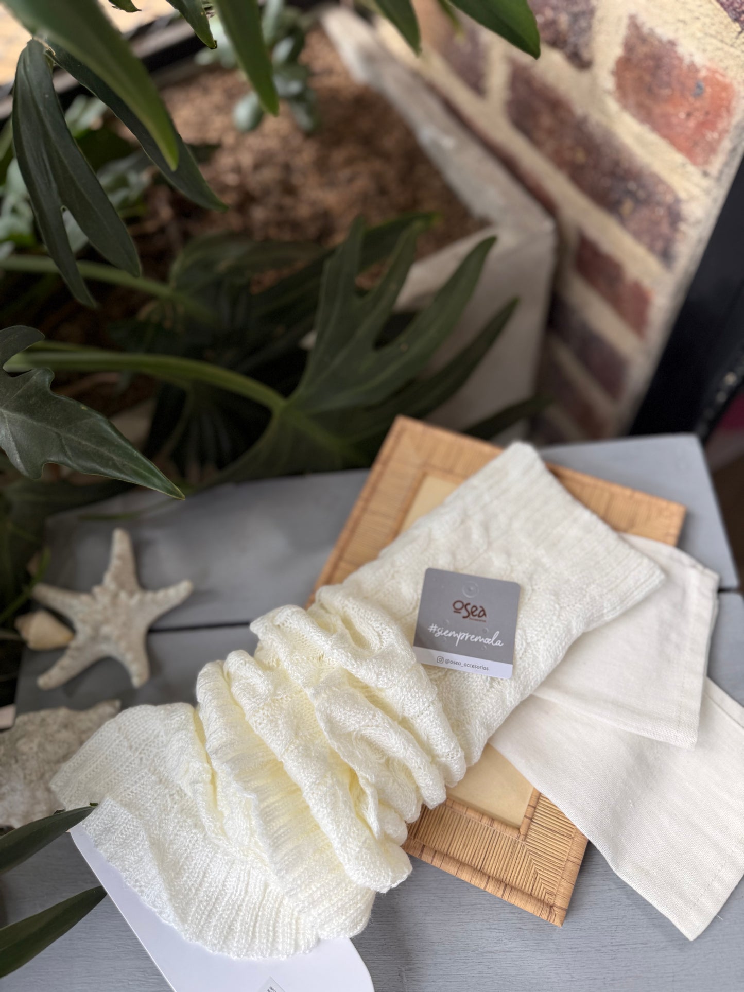 Medias calentadoras tejido trenzado