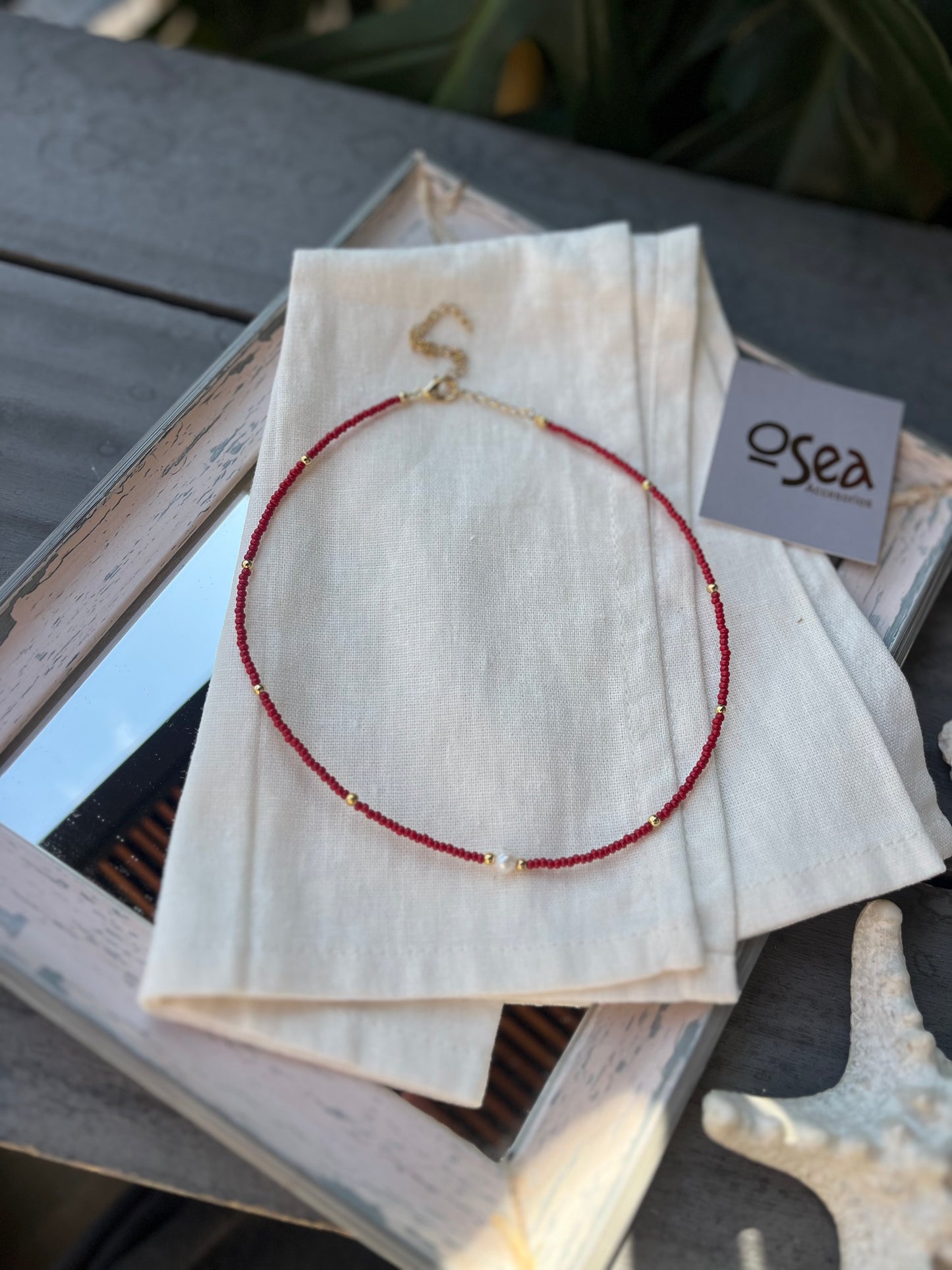Choker mostacilla dije perla