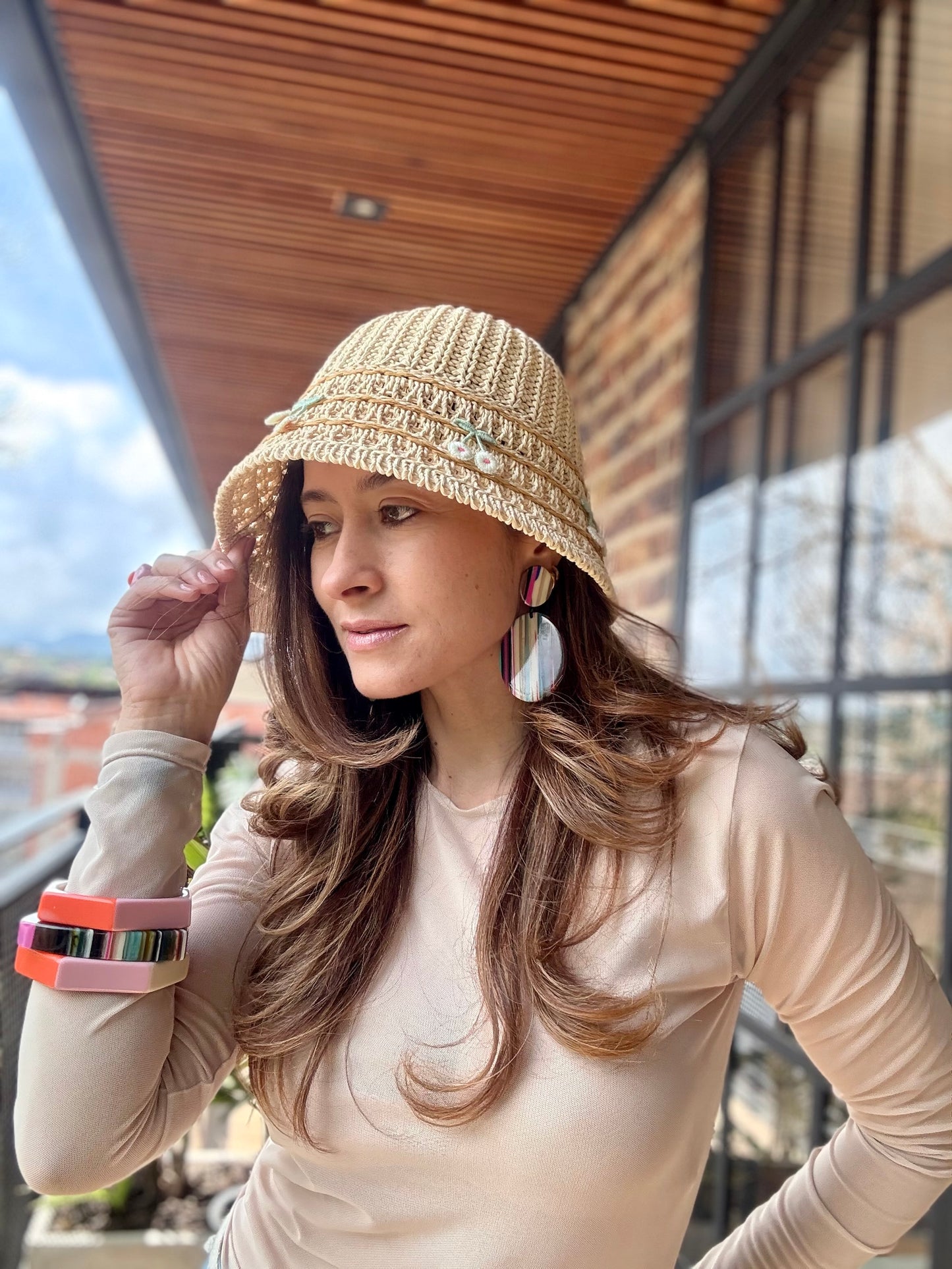 Gorro tejido cerezas🍒