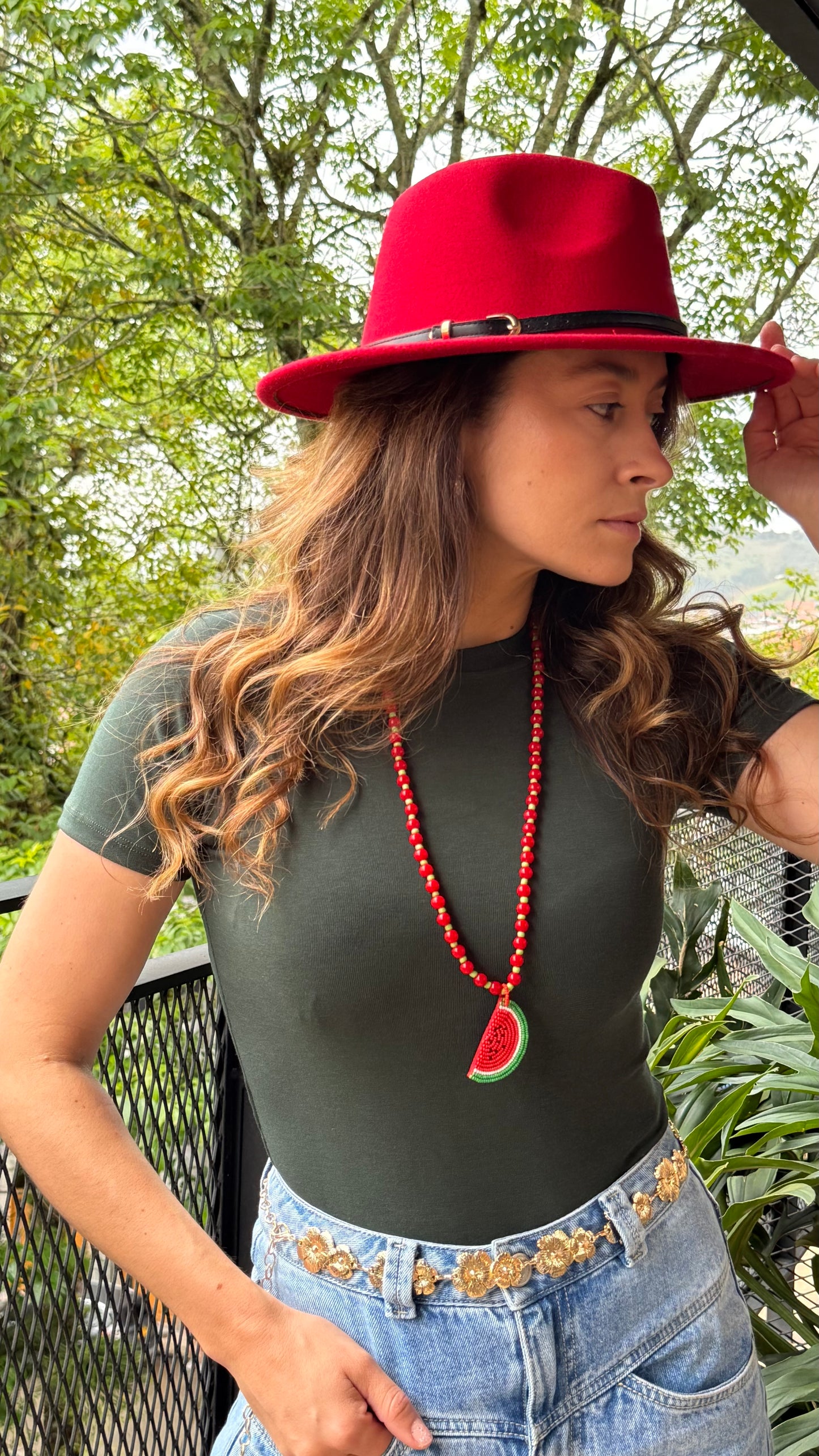 Collar largo sandía 🍉