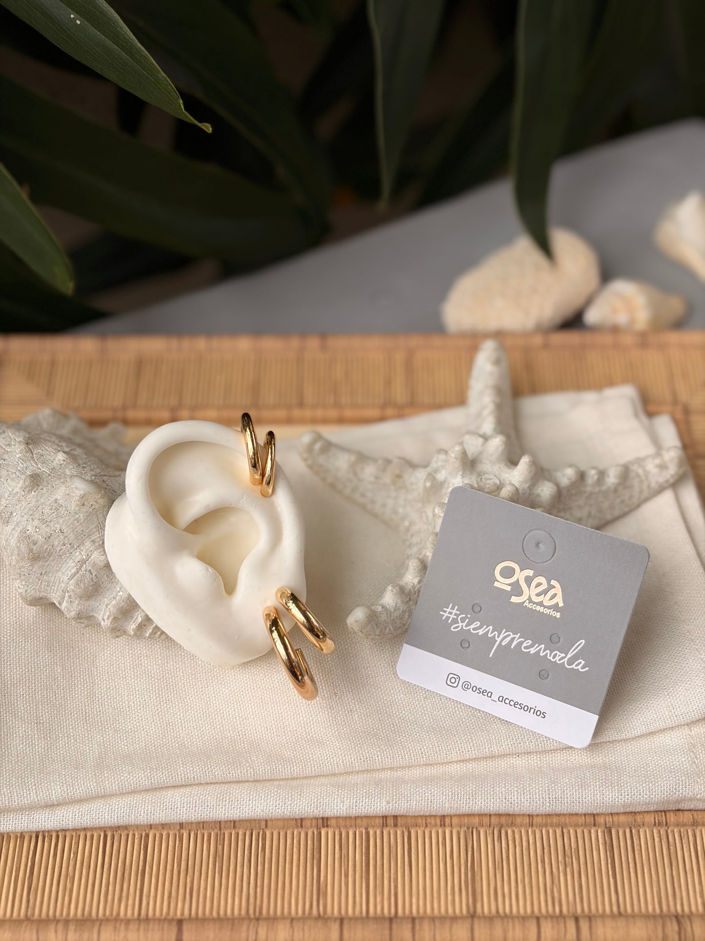 Set de 2 Candongas y 2 earcuff para la misma oreja