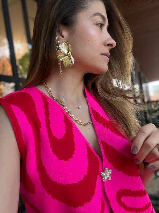 Arete media flor grande