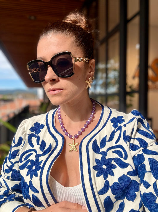 Collar lila estrella de mar