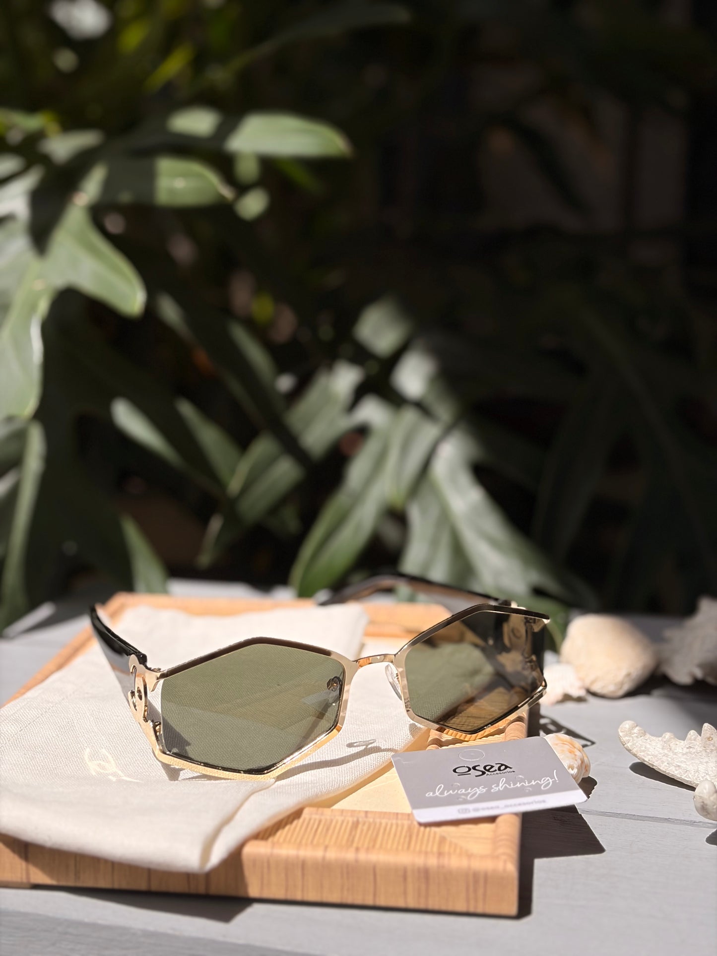 Gafas de sol rombo montura metálica