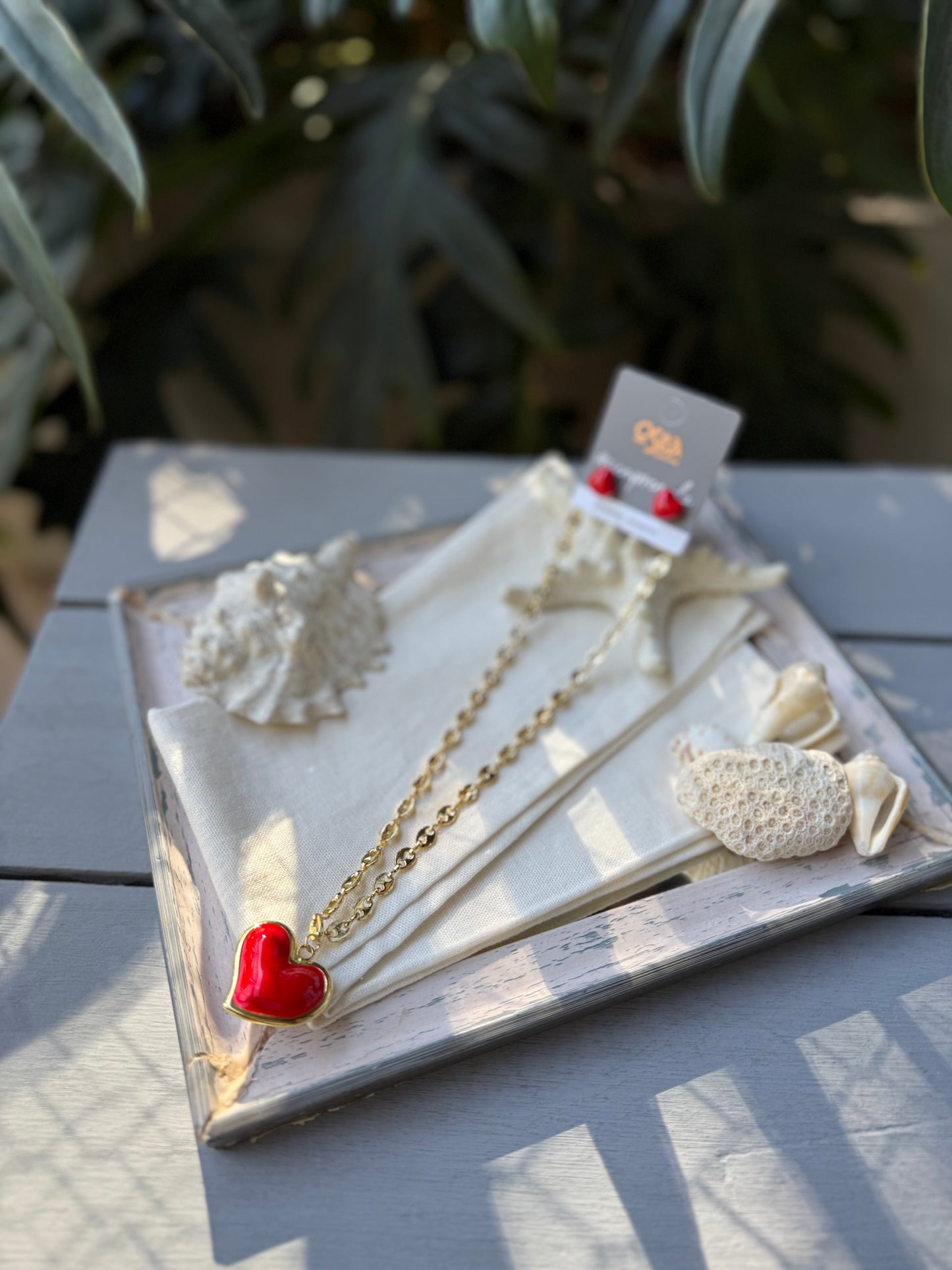 Set rodinado dije corazón
