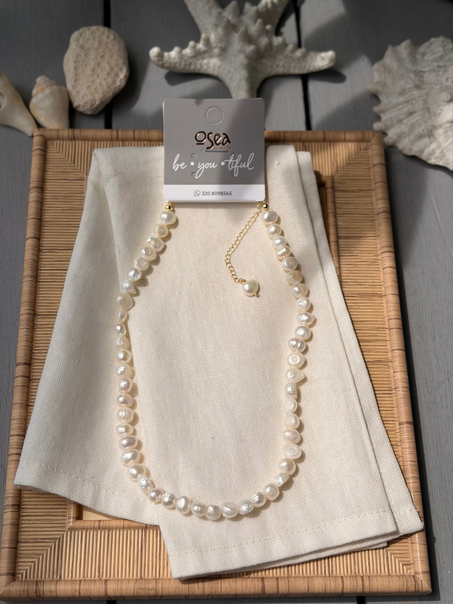 Collar en perla de río original