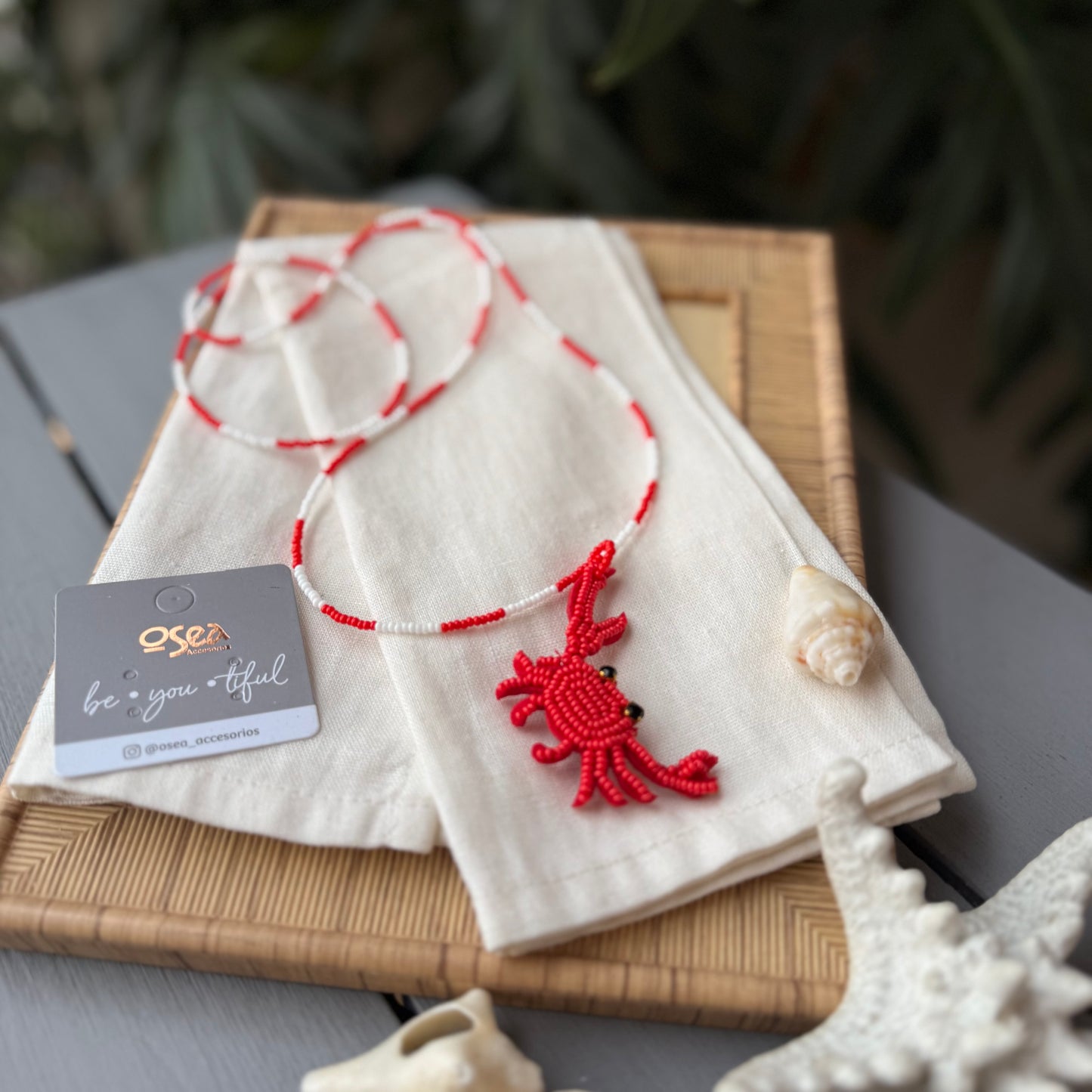 Collar largo cangrejo mostacilla 🦀