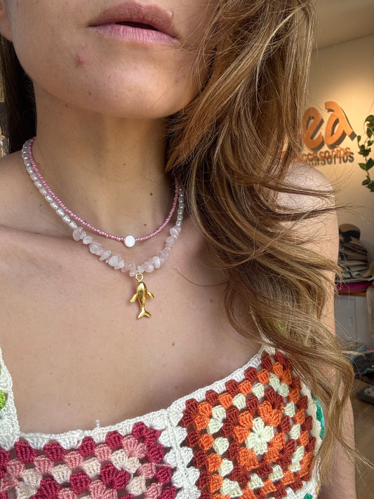 Collar doble dije ballena