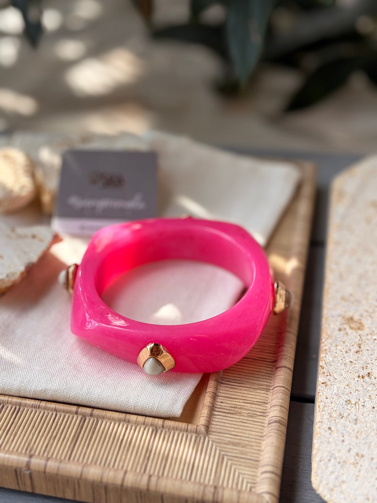 Pulsera en resina degradé con piedras