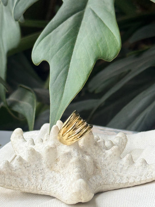 Earcuff rodinado líneas irregulares