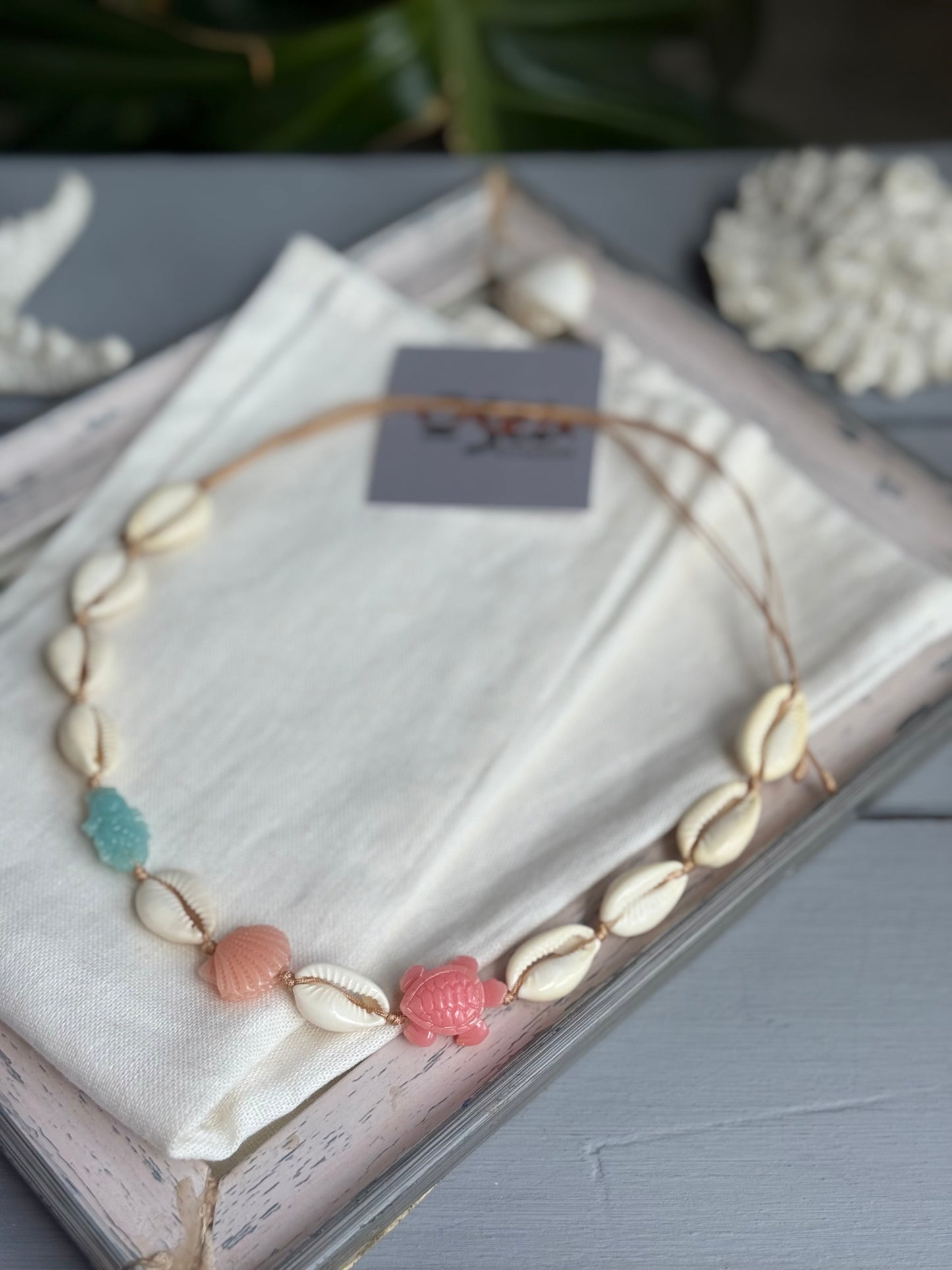 Choker conchas dijes mar en pasta