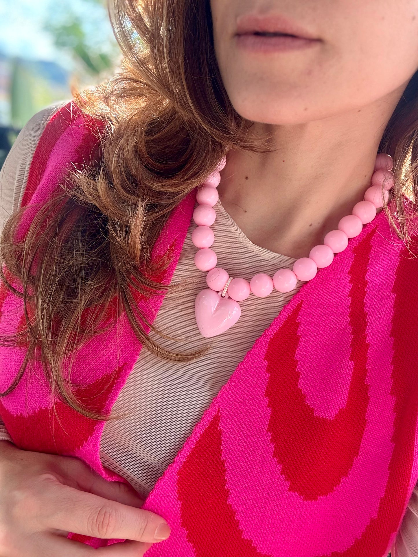 Collar bolas dije corazón