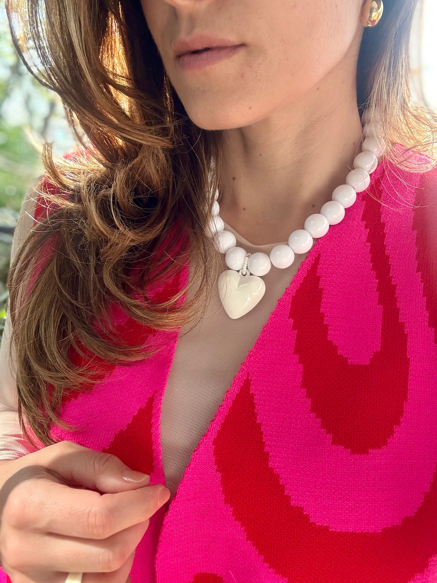 Collar bolas dije corazón