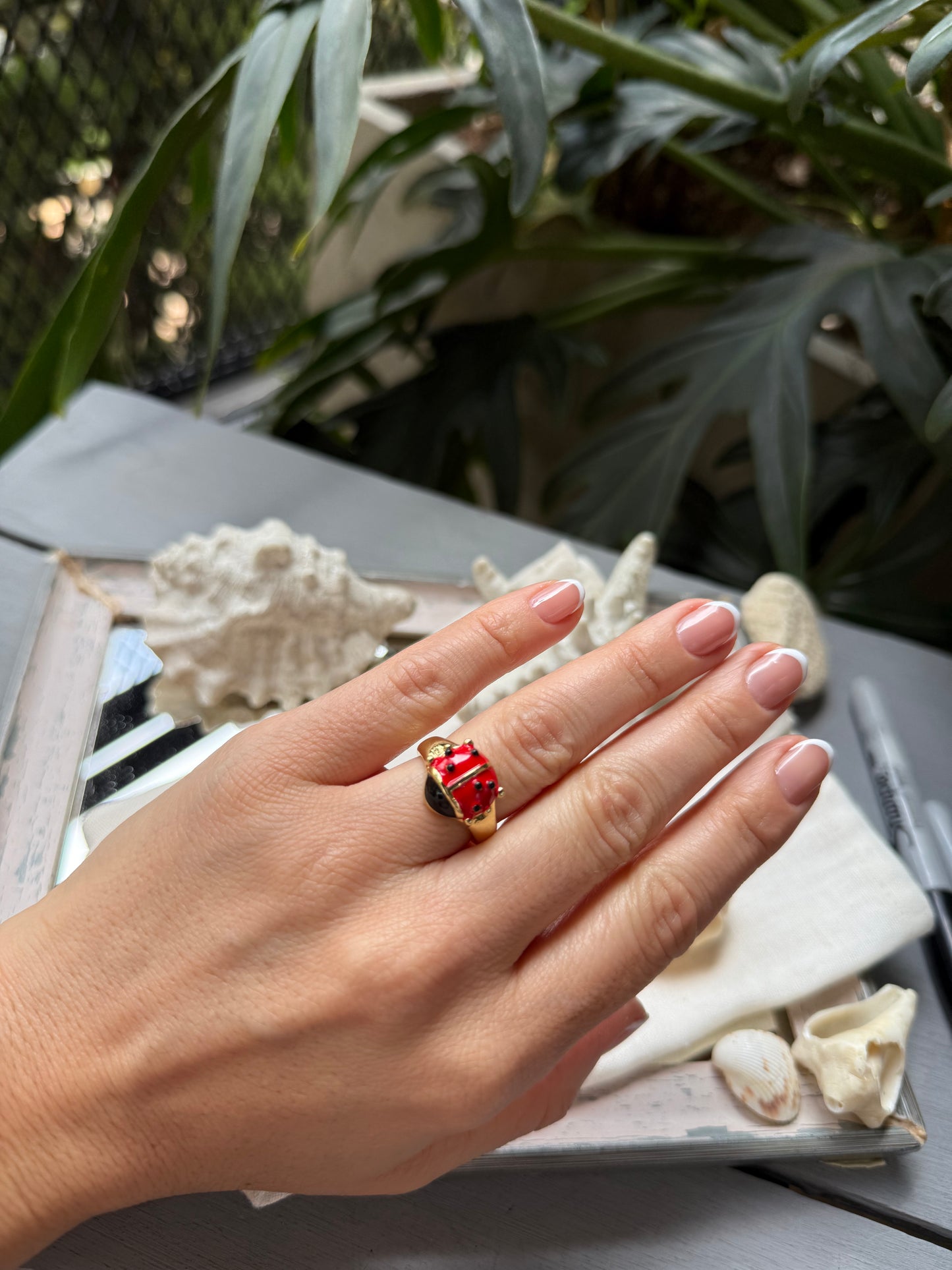 Anillo de mariquita mediano