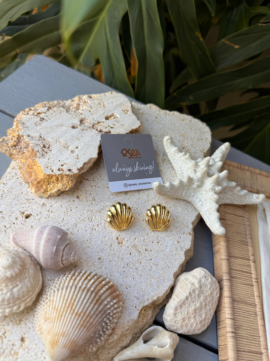 Arete ostra con baño de oro