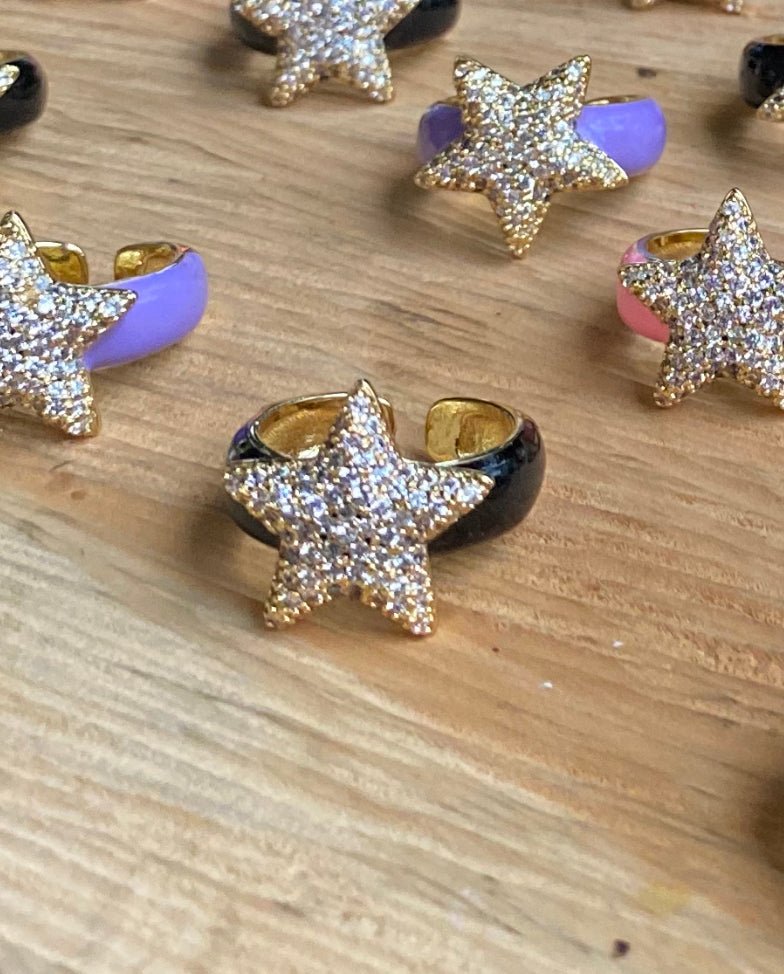 Anillo de estrella con murano - Osea accesorios