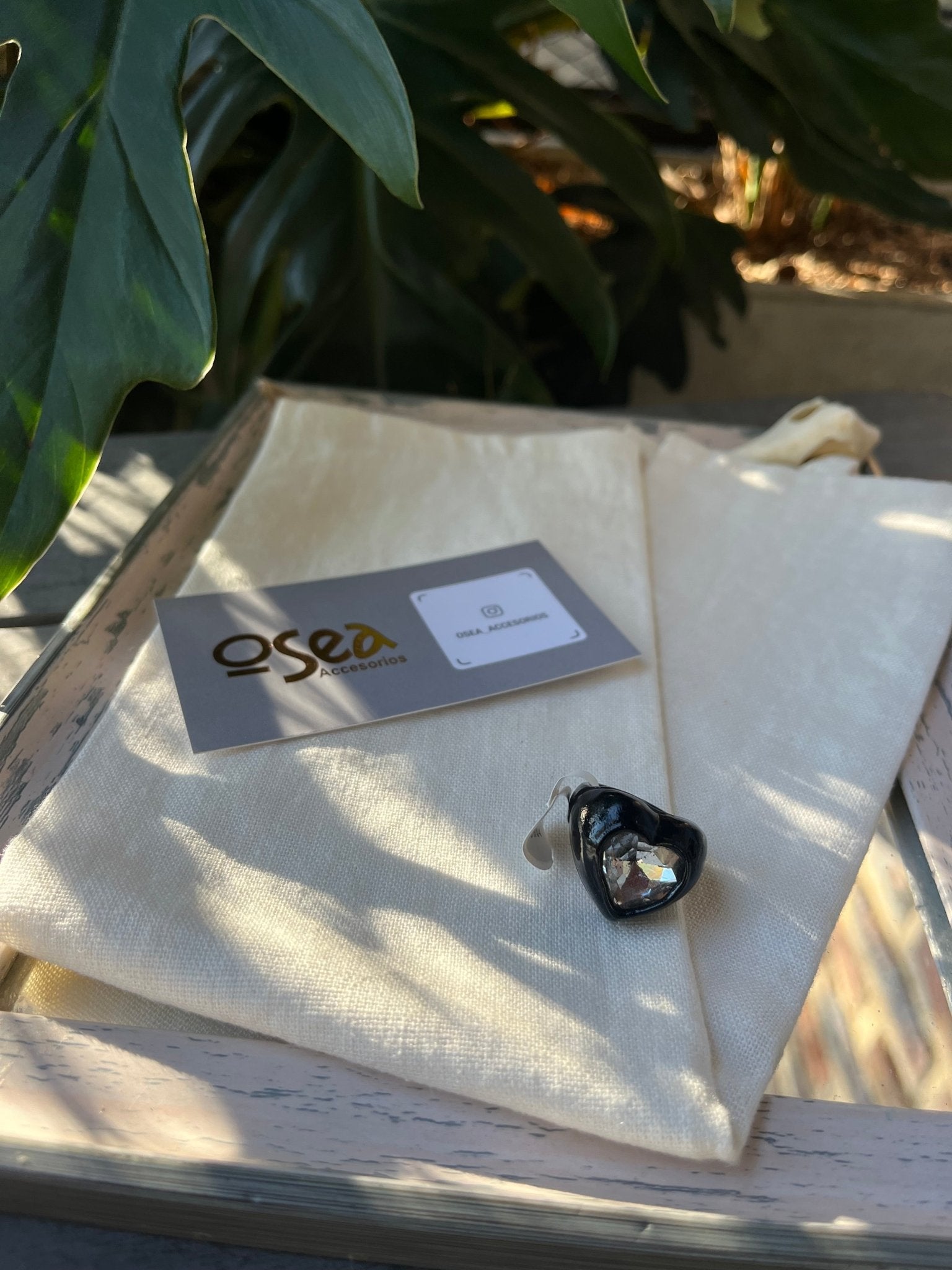 Anillo metálico de corazón en colores - Osea accesorios