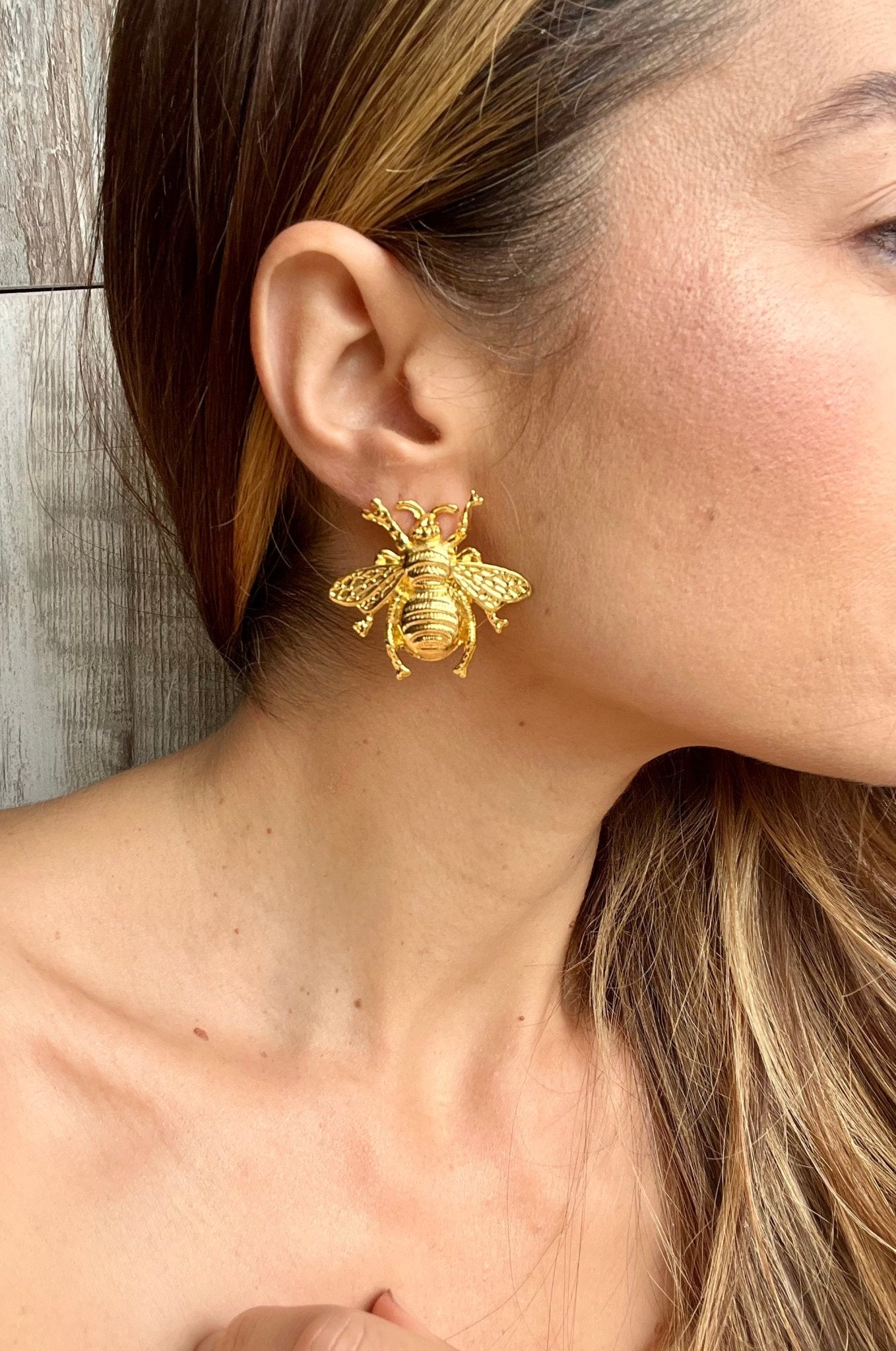 Arete topo abeja grande - Osea accesorios