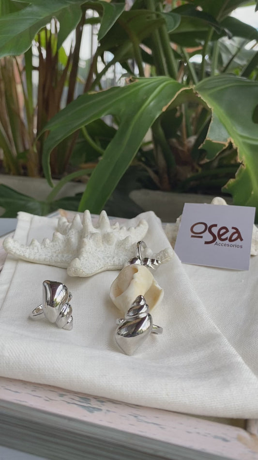 Anillo rodinado caracol ajustable